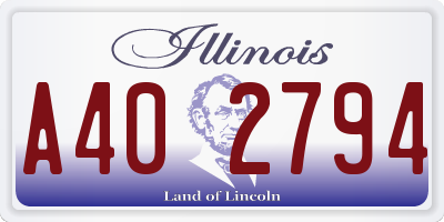 IL license plate A402794