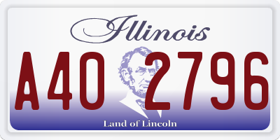 IL license plate A402796