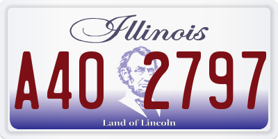 IL license plate A402797