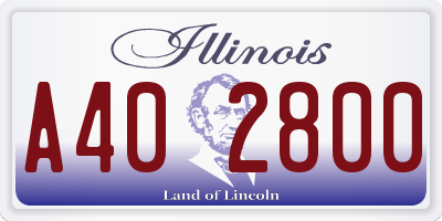 IL license plate A402800