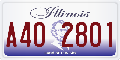 IL license plate A402801