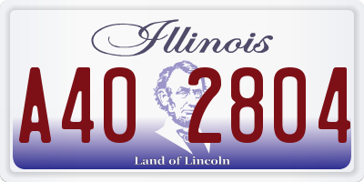 IL license plate A402804