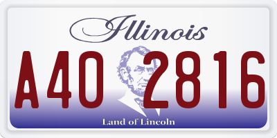 IL license plate A402816