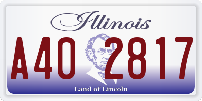 IL license plate A402817