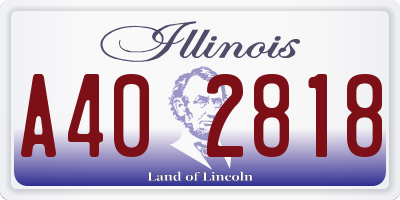IL license plate A402818
