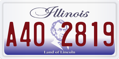IL license plate A402819