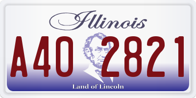 IL license plate A402821