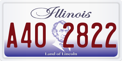 IL license plate A402822