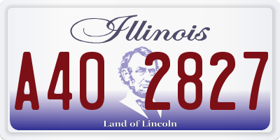 IL license plate A402827