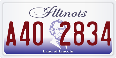 IL license plate A402834