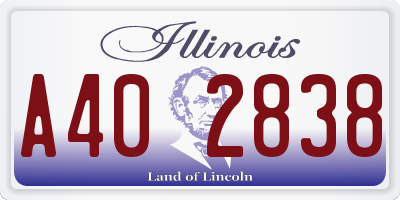 IL license plate A402838