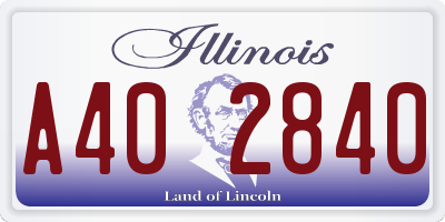 IL license plate A402840