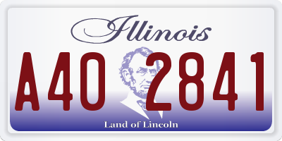 IL license plate A402841
