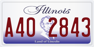 IL license plate A402843