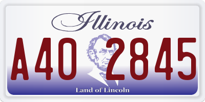 IL license plate A402845