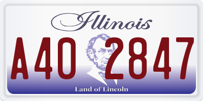 IL license plate A402847