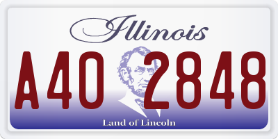 IL license plate A402848