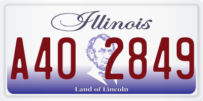 IL license plate A402849