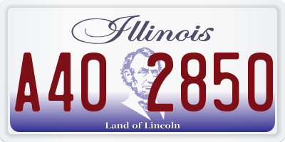IL license plate A402850