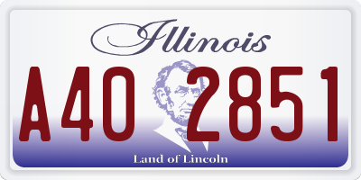 IL license plate A402851