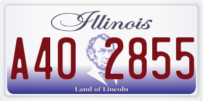 IL license plate A402855