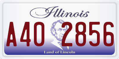 IL license plate A402856