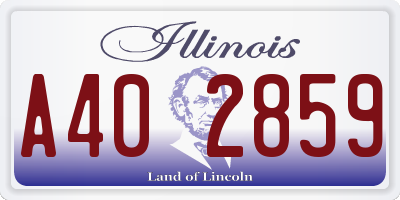IL license plate A402859