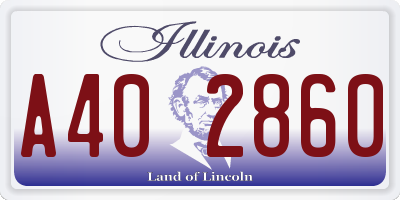 IL license plate A402860