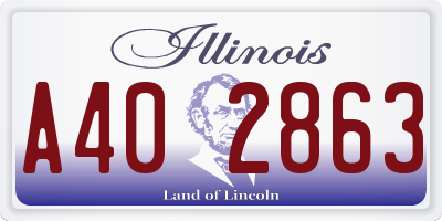 IL license plate A402863