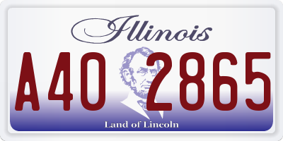 IL license plate A402865