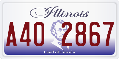 IL license plate A402867