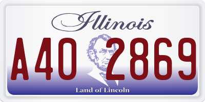 IL license plate A402869