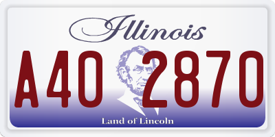 IL license plate A402870