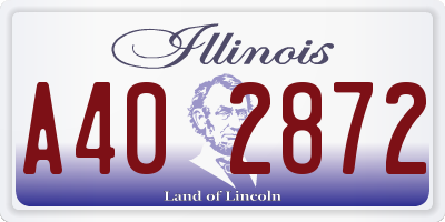 IL license plate A402872