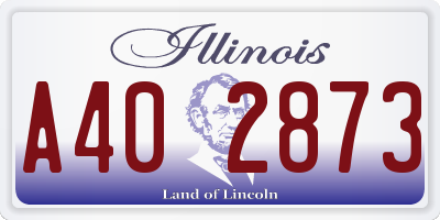 IL license plate A402873