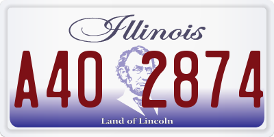 IL license plate A402874