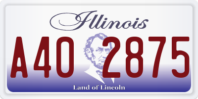 IL license plate A402875