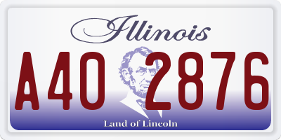 IL license plate A402876
