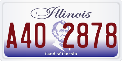 IL license plate A402878