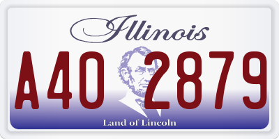 IL license plate A402879