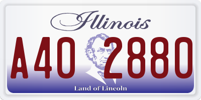IL license plate A402880