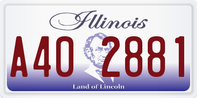 IL license plate A402881