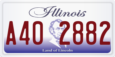 IL license plate A402882