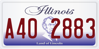 IL license plate A402883