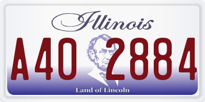 IL license plate A402884