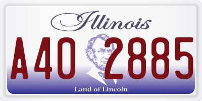 IL license plate A402885