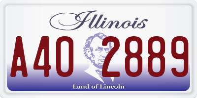 IL license plate A402889