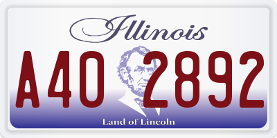 IL license plate A402892