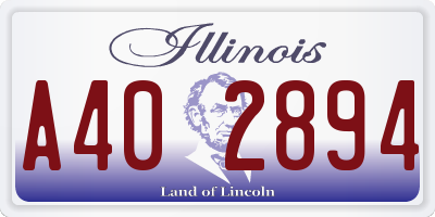 IL license plate A402894