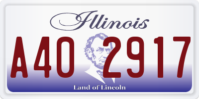 IL license plate A402917